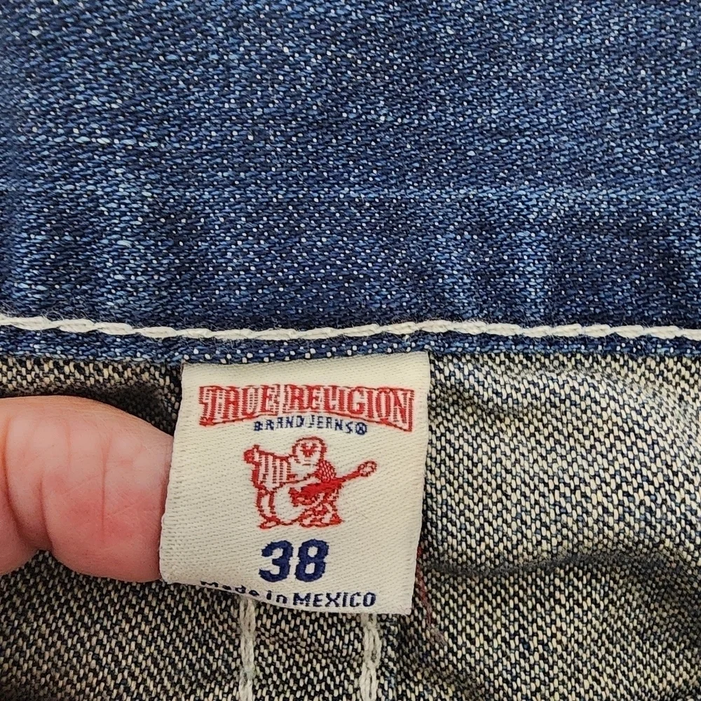True Religion Straight Flap Blue Jeans Size 38